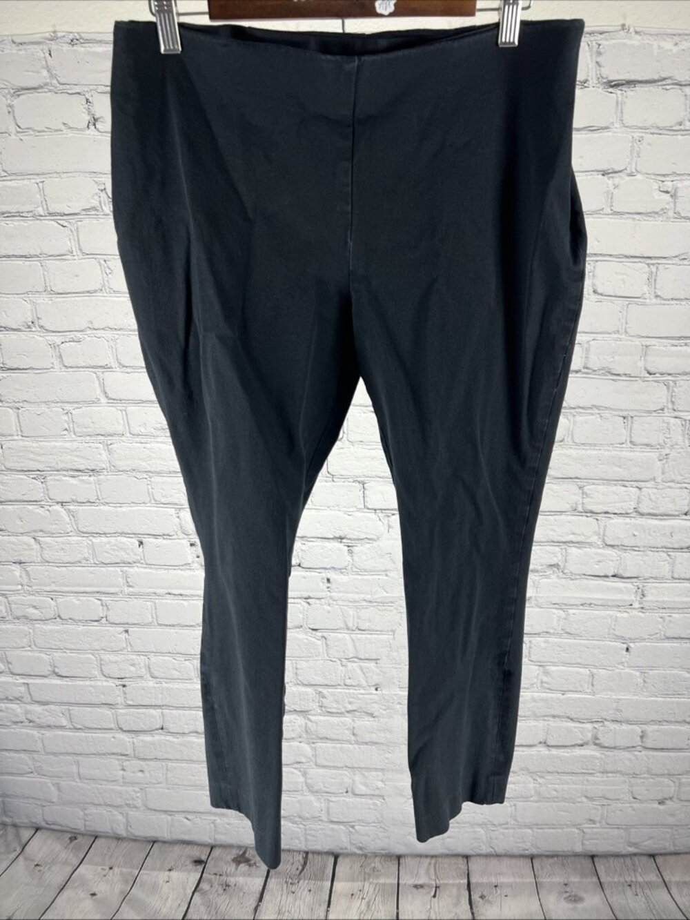 Lauren Ralph Lauren Black Flat Front Side Zip Hi-Rise Tapered Dress Pants 14